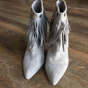 Very Volatile Grey Fringe Boots/Booties